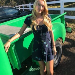 Urban outfitters navy and green sundress